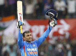 the second cricket batsman sehwag who made double century in odi